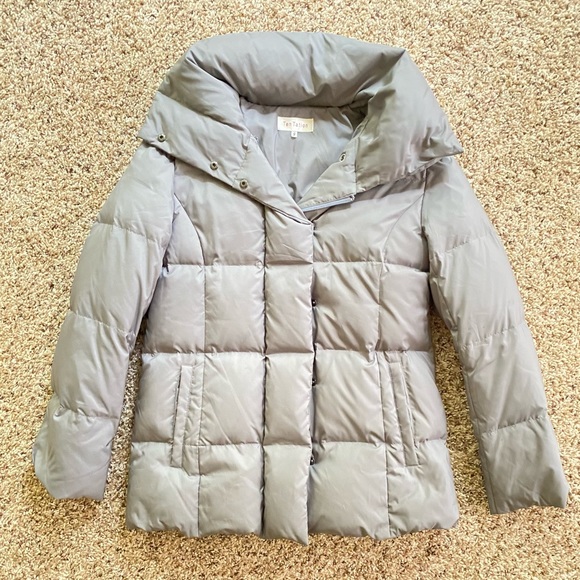 Down Puffer quilted Parka Coat 80% down 20% feather by Ten Tation Women S Gray - Picture 3 of 14